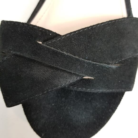 Torrid Women's Leather Criss Cross Ankle Strap Platform Sandals Black Size 7W - Picture 4 of 9